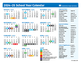 2024-2025 School year calendar thumbnail